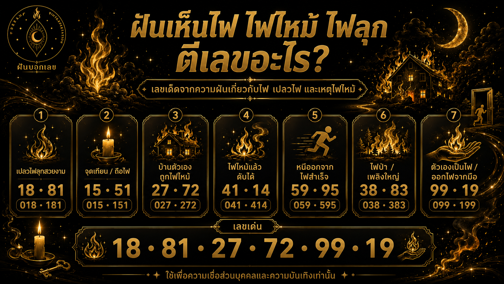 ฝันเห็นไฟ เลขเด็ด